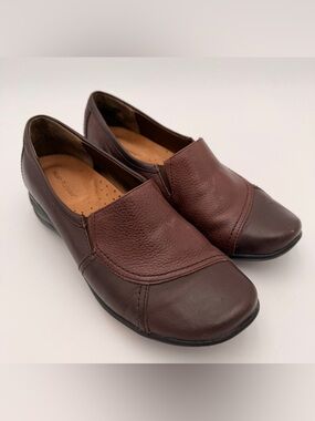 Hush Puppies Brown Leather Slip-On Flats